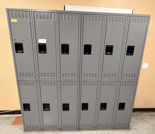 (2) SIX GROUP METAL LOCKER SYSTEM