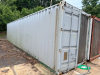 40' HIGH CUBE STEEL SHIPPING CONTAINER WITH DOUBLE SWING DOORS, WOOD FLOOR, AND LOCKING BARS.
