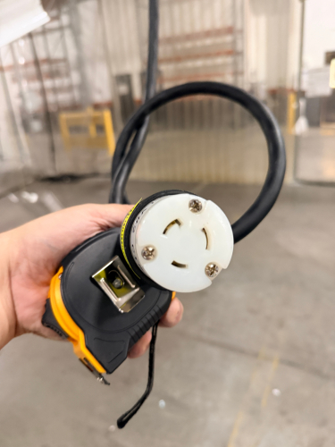 (6) THREE PRONG ELECTRICAL OUTLET W/ 30'+ OF ELECTRICAL CABLE.
