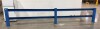 20' X 42" HEAVY-DUTY STEEL SAFETY GUARD RAIL SYSTEM WITH THREE UPRIGHT POSTS, DUAL HORIZONTAL RAILS, AND BASE PLATES FOR FLOOR ANCHORING. BLUE POWDER-COATED FINISH. INCLUDES (2) HORIZONTAL RAILS AND (3) UPRIGHT POSTS