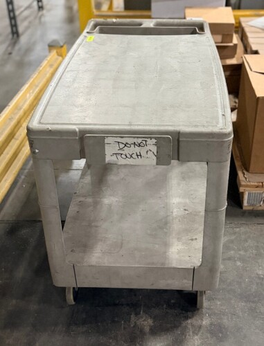 TWO TIER GREY PLASTIC UTILITY CART