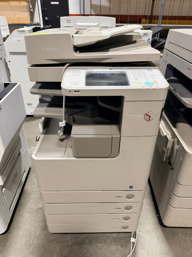 CANON IMAGERUNNER ADVANCE 4245 MONOCHROME MULTIFUNCTION COPIER WITH AUTOMATIC DOCUMENT FEEDER AND (4) PAPER DRAWERS.