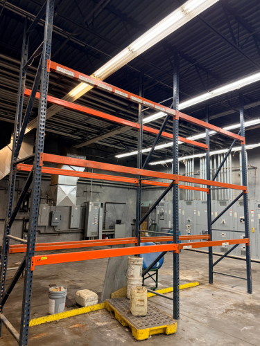 (2) SECTIONS OF 8' X 36" PALLET RACKING ( TEAR DROP )