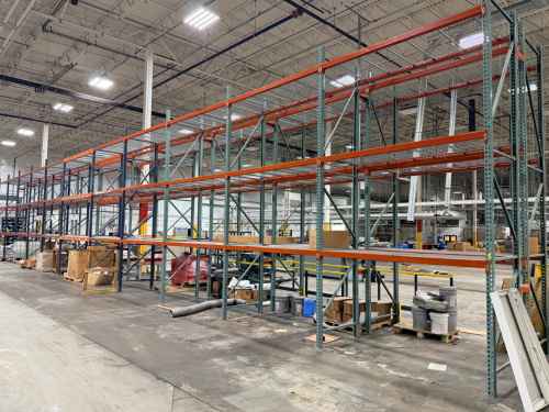 (10) SECTIONS OF 72" X 42" PALLET RACKING. (TEAR DROP )