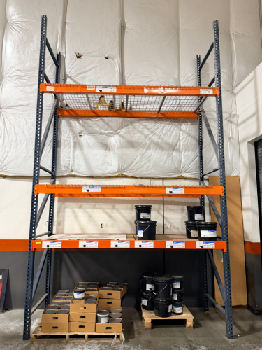 (1) SECTION OF 9' X 42" PALLET RACKING ( TEAR DROP )