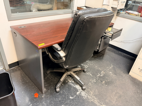 60" LAMINATE WOOD DESK W/ CHAIR