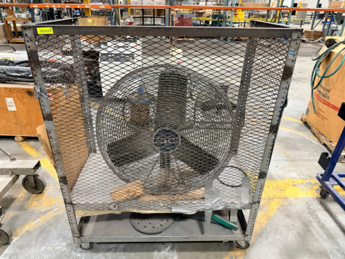 24" FAN W/ CUSTOM BUILT WAREHOUSE CART PLATFORM.