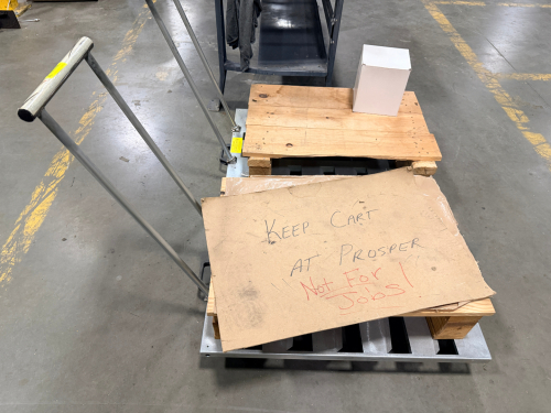 (2) 30" CUSTOM BUILT METAL WAREHOUSE CARTS.