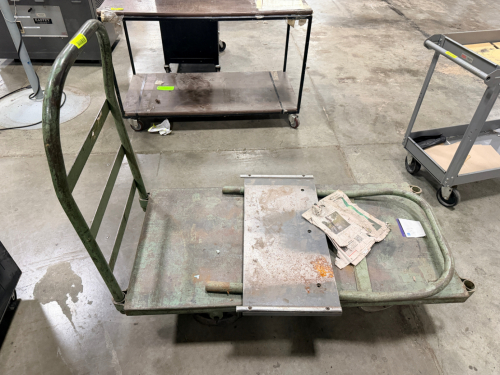36" METAL WAREHOUSE CART W/ (2) HAND RAILS