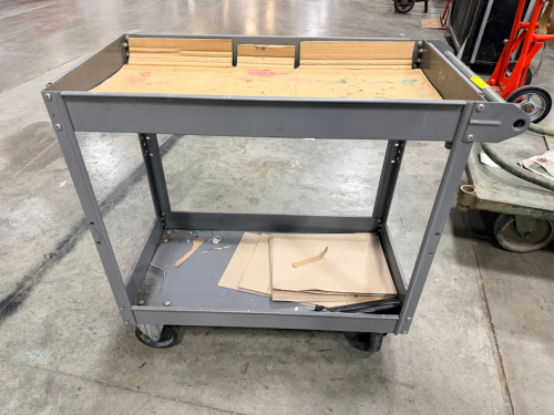 TWO TIER METAL UTILITY CART.