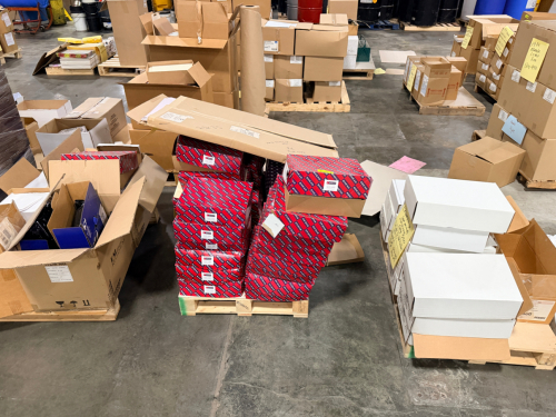 (4) ASSORTED PALLETS OF MANILA FOLDERS OF PAPER PRODUCTS