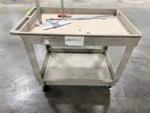 TWO TIER GREY PLASTIC UTILITY CART