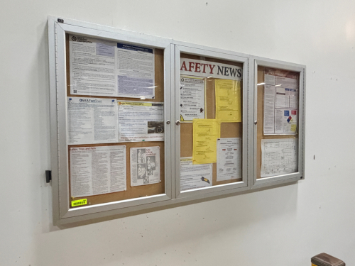 THREE SECTION WALL MOUNTED MENU READER.