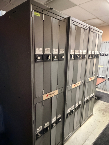 (6) EIGHT GROUP METAL UNIFORM LOCKERS