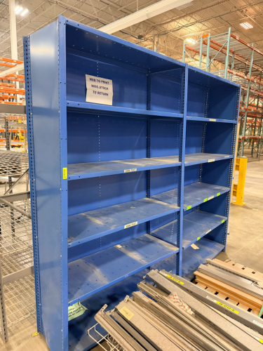 (2) 48" METAL PARTS SHELVES ( BLUE )