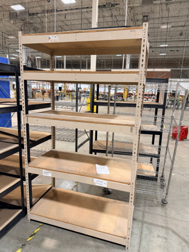 36" X 24" FIVE TIER METAL SHELF W/ COMPOSITE WOOD INSERTS