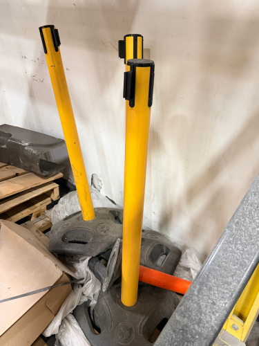 (3) STANCHION POSTS W/ RETRACTABLE CORDS