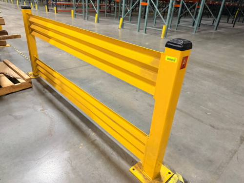 (3) ASSORTED SECTIONS OF WAREHOUSE SAFETY GUARD RAIL . 48" TO 60"
