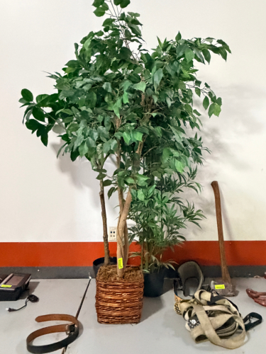 (3) SMALL FAUX PLASTIC TREES