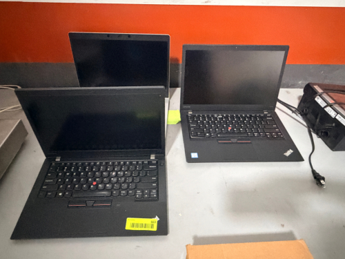 (2) IBM THINK PAD LAPTOP COMPUTERS AND (1) HP LAP TOP COMPUTER