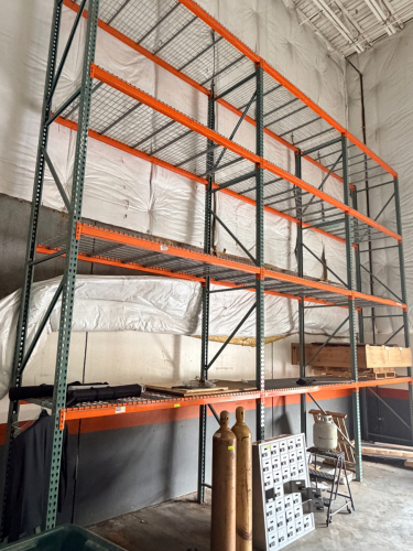 (3) SECTIONS OF 8' PALLET RACKING ( TEAR DROP )