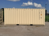 20' ONE-TRIP ISO SHIPPING CONTAINER WITH DOUBLE SWING DOORS. STEEL CONSTRUCTION WITH LOCKING CAM BARS, FORKLIFT POCKETS, CORNER CASTINGS, AND CSC CERTIFICATION PLATE.