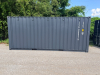 20' NEW ONE-TRIP ISO SHIPPING CONTAINER WITH DOUBLE SWING DOORS. STEEL CONSTRUCTION WITH LOCKING CAM BARS, FORKLIFT POCKETS, CORNER CASTINGS, AND CSC CERTIFICATION PLATE. FINISHED IN DARK GRAY.