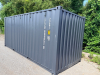 20' NEW ONE-TRIP ISO SHIPPING CONTAINER WITH DOUBLE SWING DOORS. STEEL CONSTRUCTION WITH LOCKING CAM BARS, FORKLIFT POCKETS, CORNER CASTINGS, AND CSC CERTIFICATION PLATE. FINISHED IN DARK GRAY. - 4