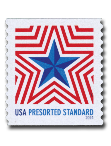 RADIANT STAR FOREVER STAMP COILS CONSISTING OF ONE HUNDRED THOUSAND (100,000) USPS FOREVER STAMPS PACKAGED AS TEN (10) FACTORY-SEALED COILS OF 10,000 STAMPS EACH. FACTORY SHIPPING CARTON HAS BEEN OPENED TO VERIFY CONTENTS. COILS REMAIN FACTORY SHRINK-WRAP