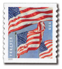 U.S. FLAGS 2022 FOREVER FIRST-CLASS STAMP COILS CONSISTING OF EIGHTY THOUSAND (80,000) USPS FOREVER STAMPS PACKAGED AS EIGHT (8) FACTORY SHRINK-WRAPPED COILS OF 10,000 STAMPS EACH. PARTIAL SHIPPING CASE CONTAINING EIGHT OF THE ORIGINAL TEN COILS.