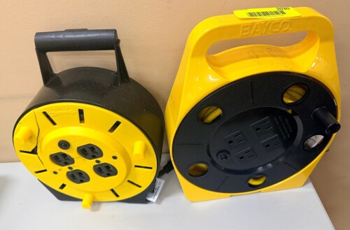 (2) EXTENSION CORD REELS W/ CORD.