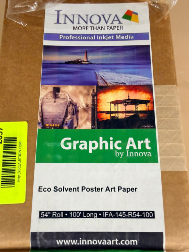 INNOVA GRAPHIC ART ECO SOLVENT POSTER ART PAPER, 54" X 100' ROLL.