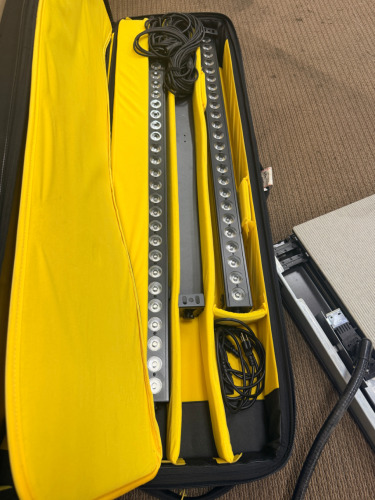 (2) LED LIGHT BARS WITH PADDED ROLLING TRANSPORT CASE.