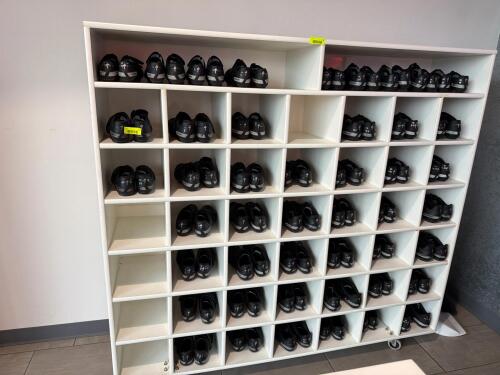 (1) WHITE STORAGE SHELF ON WHEELS