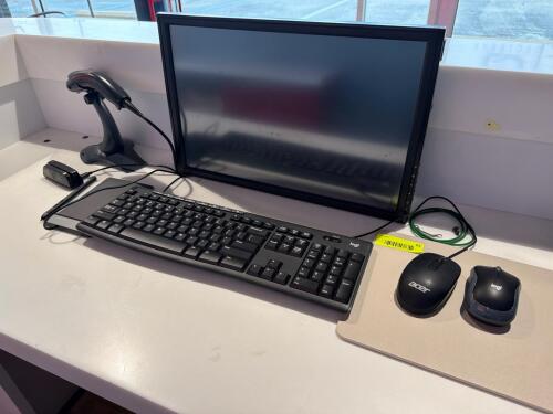 (1) ASSORTED LOT OF XP- PEN GRAPHIC DRAWING TABLET, BAR CODE SCANNER, MONITOR, KEY BOARD, AND 2 MOUSES