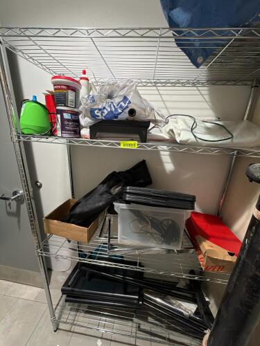(1) WIRE RACK WITH CONTENTS