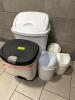 (1) LOT OF ASSORTED TRASH CANS