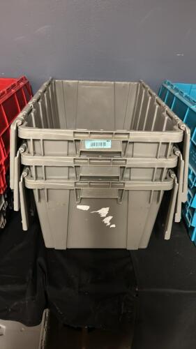 (3) GRAY STORAGE BINS