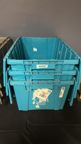 (3) BLUE STORAGE BINS