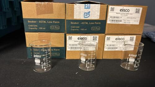 (6) BOXES ASTM LOW FORM BEAKERS