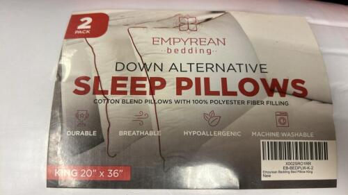 (2) EMPYREAN BEDDING DOWN ALTERNATIVE SLEEP PILLOWS