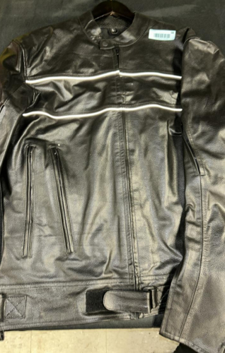 (1) LARGE MENS BLACK MOTORCYCLE JACKET