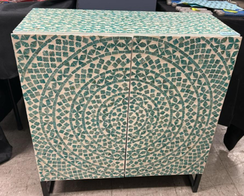 (1) DECORATIVE TWO-DOOR MOSAIC ACCENT CABINET
