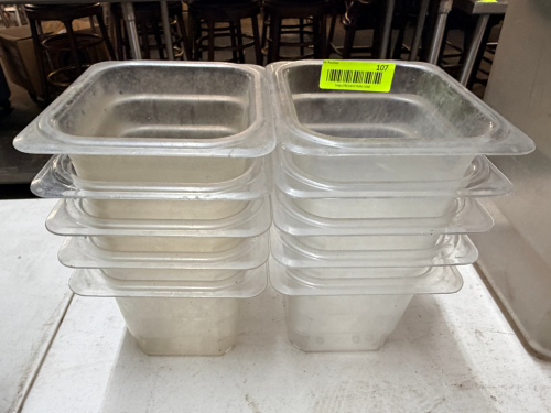 (10) 1/6TH SIZE PLASTIC INSERTS