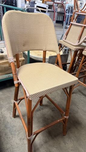 (4) BISTRO STYLE STOOL WITH BACK