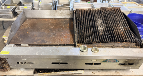 COMMERCIAL GAS COMBINATION GRIDDLE AND CHAR BROILER