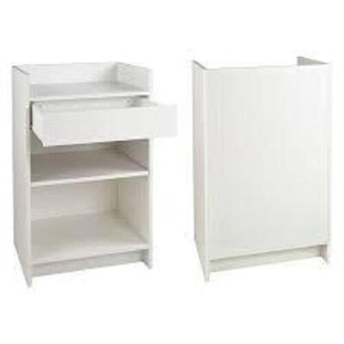 (1) CLOSED SHELVING REGISTER STAND