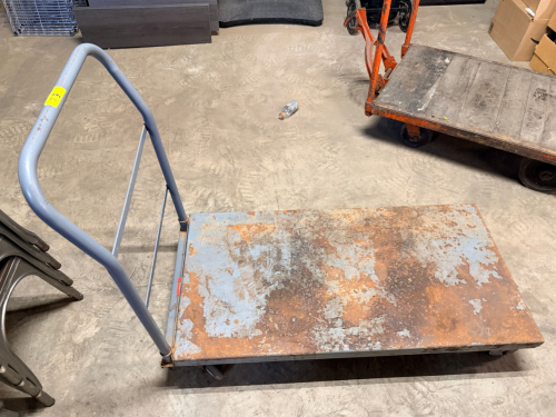 (1) GREY FLAT BED CART
