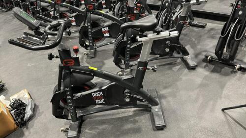 (1) SCHWINN AC PERFORMANCE PLUS INDOOR CYCLE WITH 2 WEIGHTED BARS, MISSING PEDALS