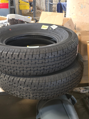 (2) RADIAL TRAILER TIRES